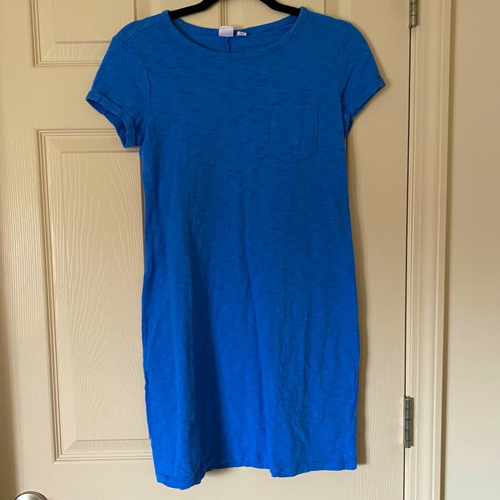 Blue T-Shirt Dress XS NWOT Front Pocket